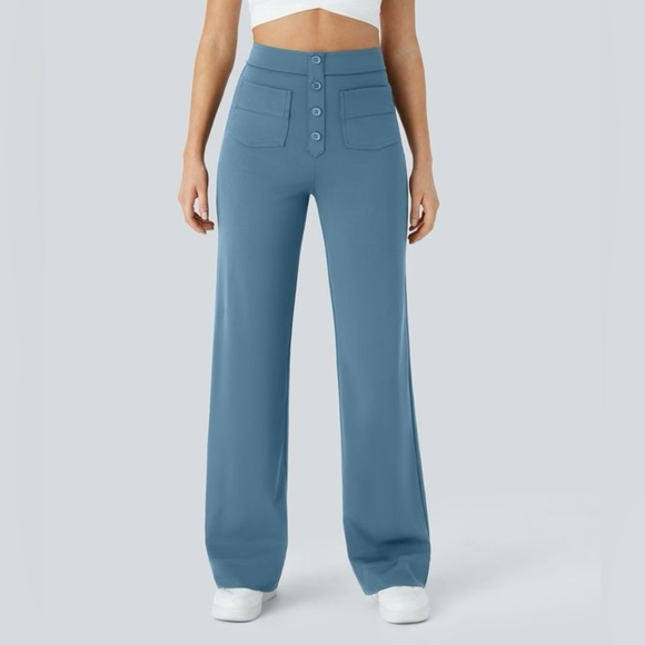 HALARA Pants - Halara High Waisted Button Multiple Pockets Straight Leg Casual Pants small